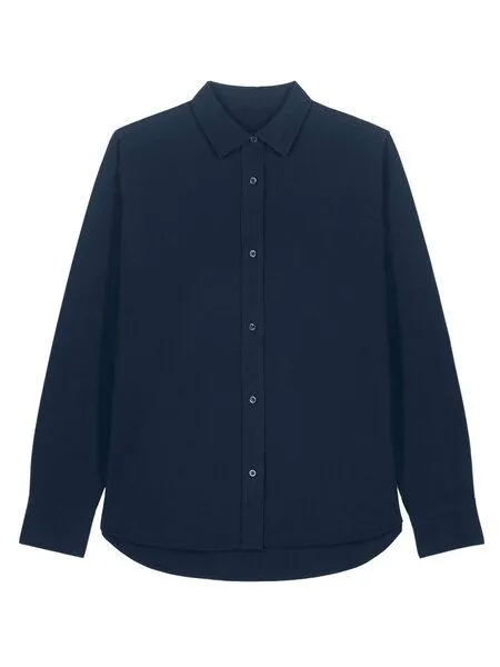 Human Family Human Family Bio Damen Basic Oxford Hemd, Navy, – Produktbild 1 von 3