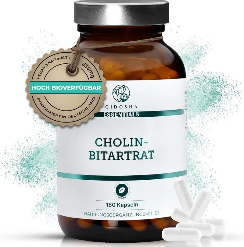 QIDOSHA Cholin als Cholin-Bitartrat Kapseln, 180 St., 135 g, Cholin-Bitartrat – Produktbild 2 von 5