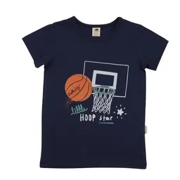 Walkiddy Walkiddy T-Shirt Dunkelblau Basketball-Frontprint Bio-Baumwolle GOTS – Produktbild 1 von 1