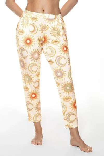 mey Mey Hose knöchellang "Secret Eye" aus nachhaltiger Viskose, Champagner, – Produktbild 1 von 3