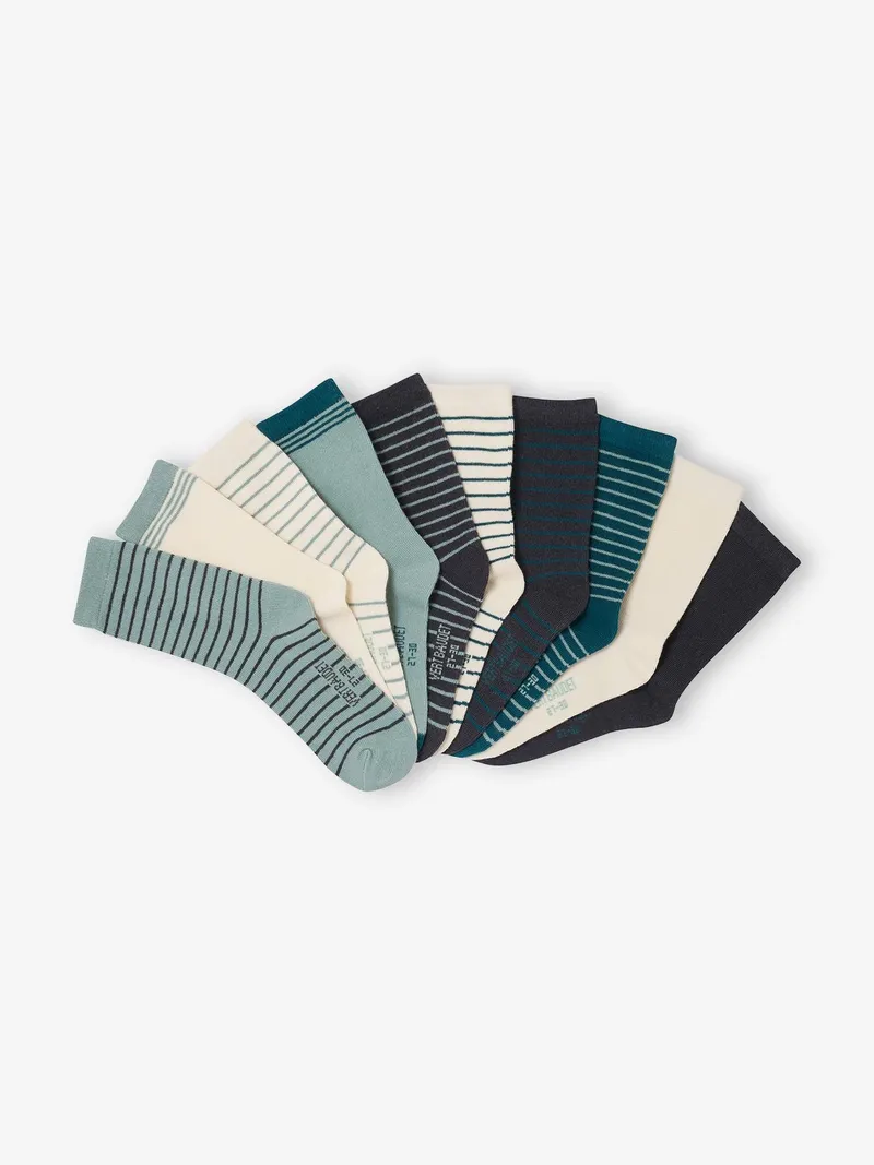 Vertbaudet 10er-Pack Kinder Socken BASIC, Smaragdgrün, – Produktbild 2 von 2