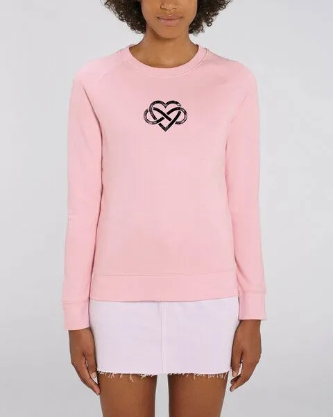 Human Family Human Family Bio Damen Rundhals Sweatshirt "Feel - Endless Love" - in 7 Farben, Cotton-pink, – Produktbild 4 von 4