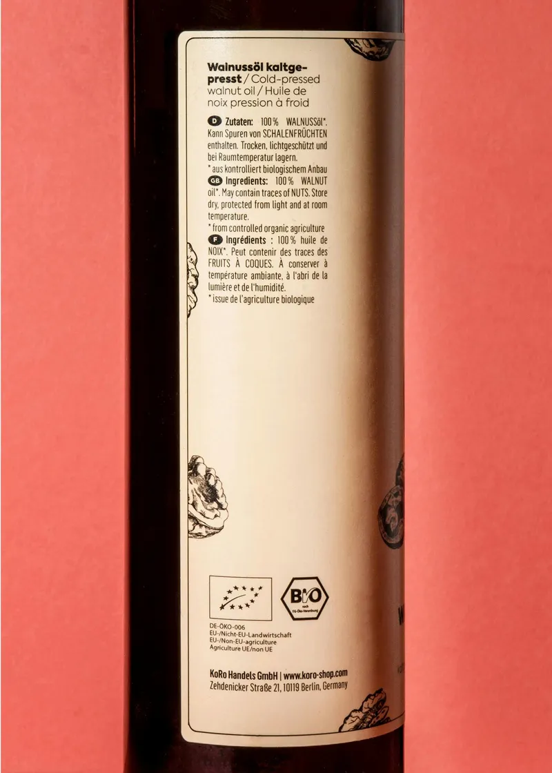 KoRo Bio Walnussöl 6 x 500 ml – Produktbild 3 von 5