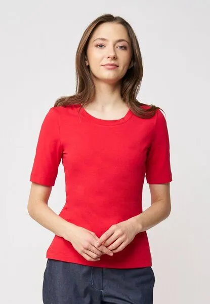 LANA Organic LANA Organic Basic Shirt aus Bio Baumwolle für Damen, Modell Vinnie, Tomate, – Produktbild 1 von 4