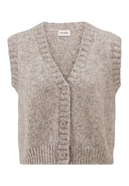 hessnatur hessnatur Strickweste Relaxed aus Alpaka und Bio-Baumwolle, Naturgrau, – Produktbild 3 von 4