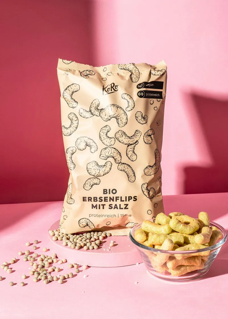 KoRo Bio Erbsenflips mit Meersalz 150 g – Produktbild 1 von 5