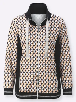 feel good Jacke schwarz-camel-bedruckt – Produktbild 1 von 1
