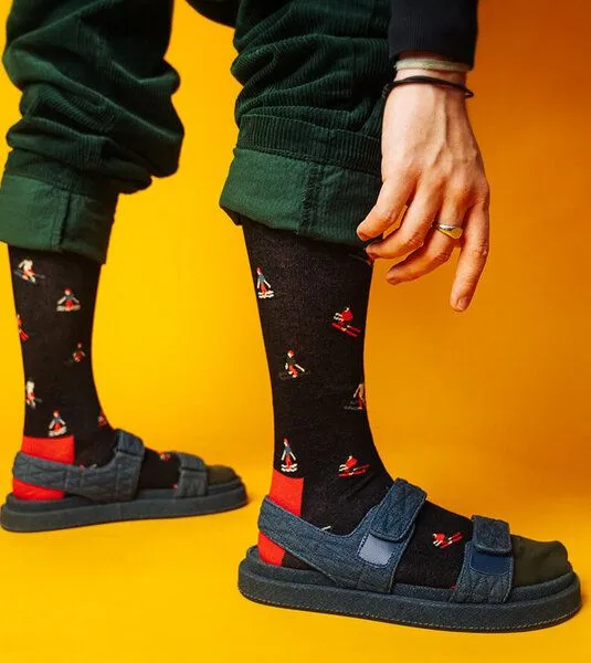 DillySocks DillySocks Socken Hit The Slopes aus Biobaumwoll-Mix, Schwarz, – Produktbild 2 von 3