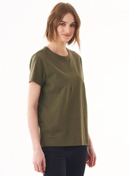 ORGANICATION ORGANICATION Damen Basic T-Shirt aus Bio-Baumwolle, Grün(military olive), – Produktbild 3 von 4