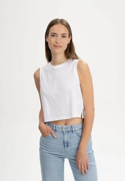 MELA Cropped Tanktop Style RUSHI | von MELA | Fairtrade & GOTS zertifiziert, Weiss, – Produktbild 1 von 4