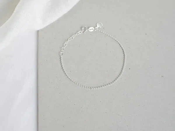 renna deluxe renna deluxe Kugel Armband Gold Silber | zarte Armkette Sterling Silber, Silber, – Produktbild 2 von 4
