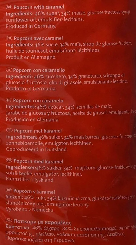 XOX XOX Party-Popcorn Karamell XXL 500g - Karamell-Popcorn - Knuspriger Snack - Für Vegetarier und Veganer geeignet - Ohne Farbstoffe - Heimkino Popcorn – Produktbild 5 von 5