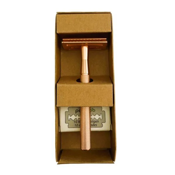pandoo pandoo Rasierhobel aus Metall inkl. 10 Klingen, Rosa, – Produktbild 3 von 3
