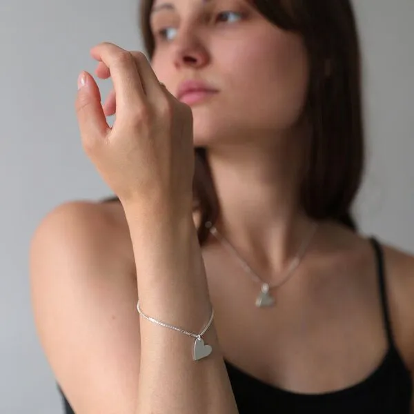 BELLYBIRD Jewellery BELLYBIRD Jewellery Armband - Venezianerkette mit Herzanhänger, 925 Silber, Silber, – Produktbild 5 von 5