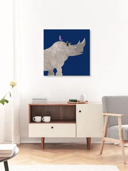 Photocircle Photocircle Poster / Leinwandbild - Kinderzimmer-Nashorn – Illustration für Kinder – Produktbild 2 von 4