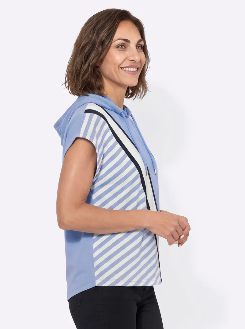 Witt Witt Kapuzenshirt himmelblau-ecru-bedruckt, Himmelblau-ecru-bedruckt, – Produktbild 2 von 2
