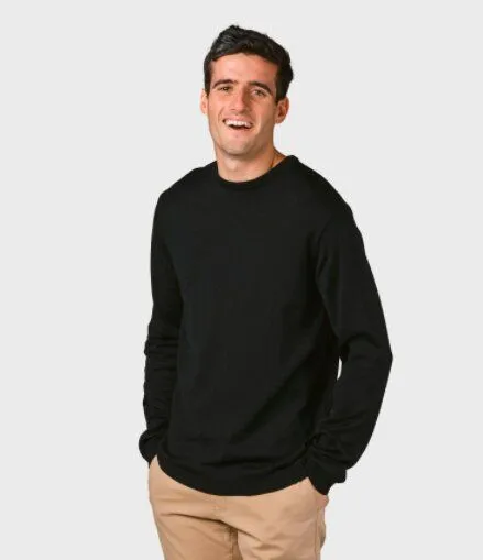 Klitmøller Collective Klitmøller Collective Merino-Strickpullover - Mens Basic Merino Wool - mulesingfrei, Schwarz (black), – Produktbild 2 von 4