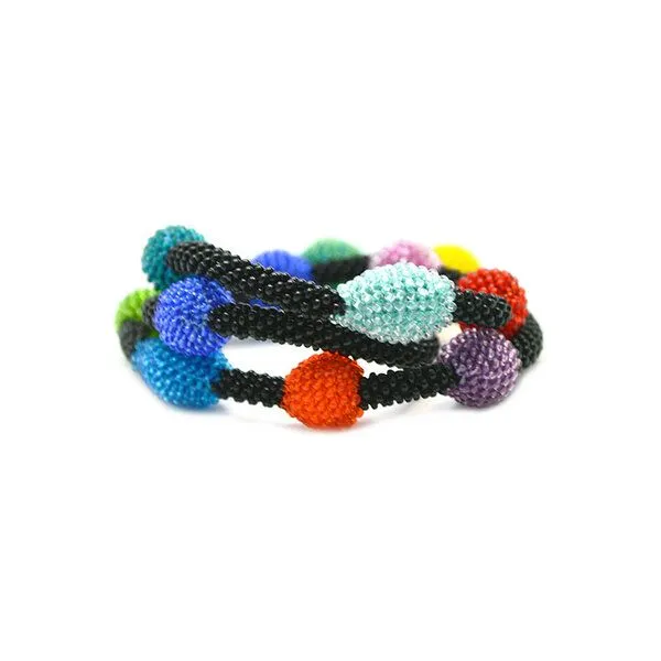 Sakiba Sakiba Kette lang/Dreifacharmband Morse ”Liebe”, Schwarz-bunt, – Produktbild 3 von 4