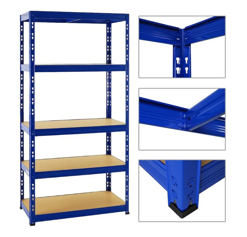PROREGAL® Schwerlastregal Robustes Lagerregal TIGER 220-180x90-180x40-60cm 5-6 Ebenen, Stabiles Garagenregal Kellerregal Lastenregal Lagerregal Steckregal, Blau, – Produktbild 4 von 5