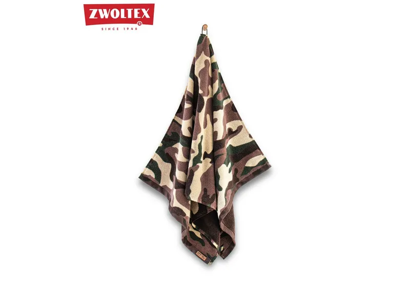 Zwoltex Handtücher Militär Design Badetuch 600 g/m² Baumwollfrottee, (70x140 cm 60° waschbar OEKO-TEX 100% GOTS Baumwolle), Detailreiche Tierillustration auf Handtuchstoff, Militär 70x140 cm, – Produktbild 4 von 5