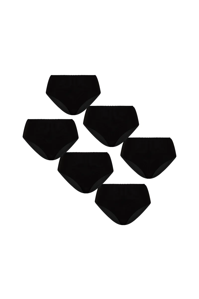 Albero Natur Albero Natur Damen vegan Multipack 6x Slips Mit Zarter Spitze, Schwarz, – Produktbild 1 von 2