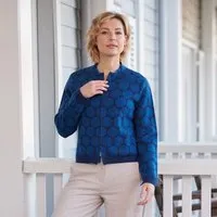 CON_STANT CON_STANT Zipper Strickjacke 100% Merinowolle (kbT), Dunkel blau, – Produktbild 1 von 1