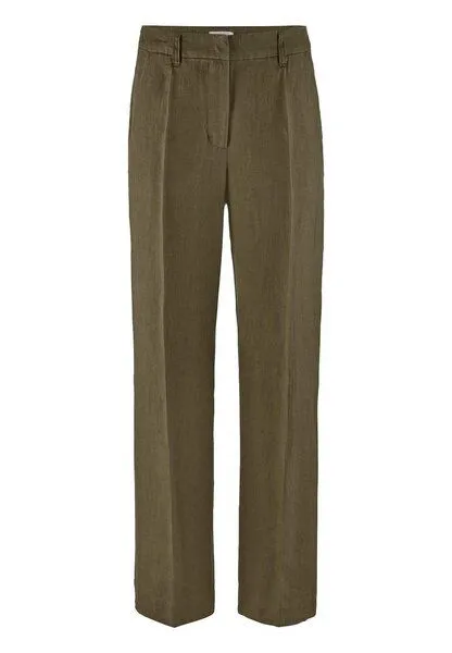 hessnatur hessnatur Hose Straight Leg aus reinem Leinen, Goldoliv, – Produktbild 3 von 4