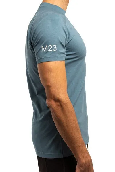 M23 M23 Herren T-Shirt aus Bio-Baumwolle, Modell „Ben“, Blau, – Produktbild 3 von 4