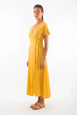 RAVENS VIEW IBIZA RAVENS VIEW IBIZA Damen vegan Kleid Calypso Gold Gelb – Produktbild 1 von 1