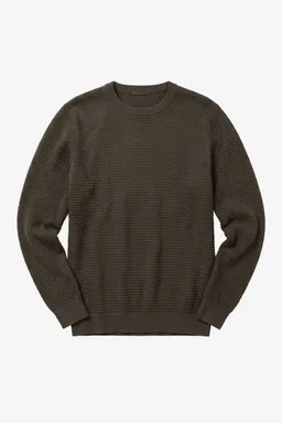 KnowledgeCotton Apparel KnowledgeCotton Apparel Herren vegan Strickpullover Vagn Bubble Mit Rundhalsausschnitt, Waldgrün/Nachtgrün – Produktbild 1 von 1