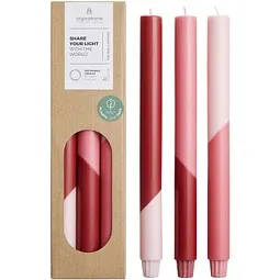 Originalhome Originalhome Eden Diagonale Kerzen – 3er-Set, rot – Produktbild 1 von 1