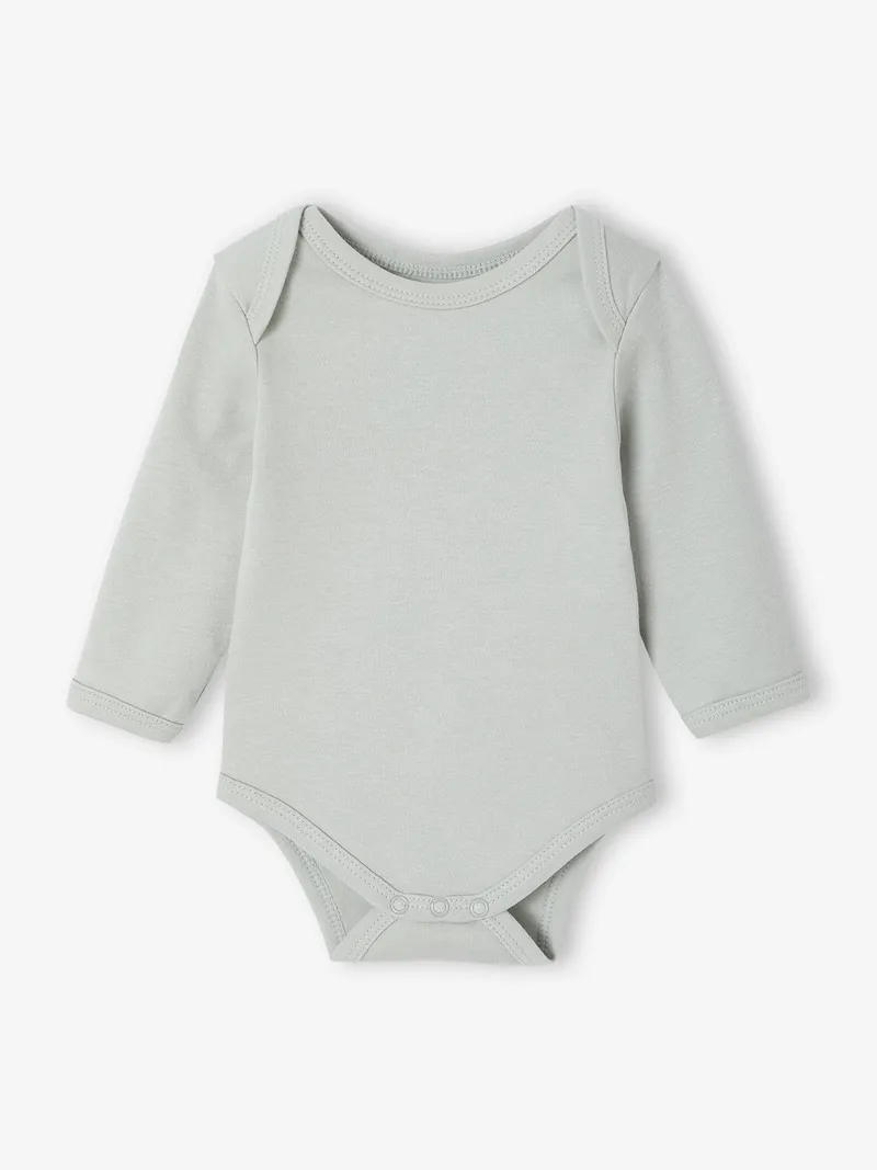 Vertbaudet Vertbaudet 5er-Pack Baby Schlupfbodys mit Blumen, Salbeigrün, – Produktbild 3 von 3