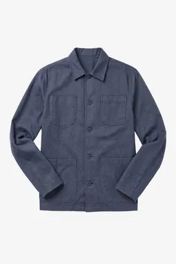 KnowledgeCotton Apparel KnowledgeCotton Apparel Herren vegan Overshirt Flannel Vintage Indigo – Produktbild 1 von 1