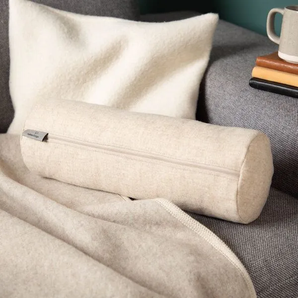 nahtur-design nahtur-design Nackenrolle mit leichtem Lodenbezug | Naturfüllung, Beige_02, – Produktbild 1 von 5