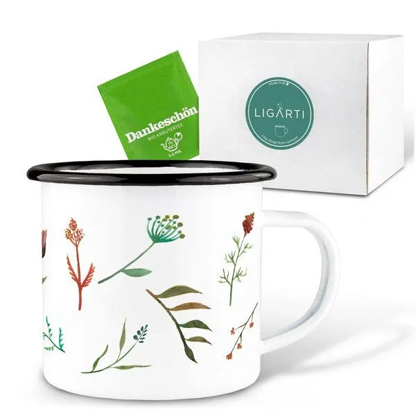 LIGARTI Emaille Tasse – Wildblumendurcheinander – LIGARTI Tiermanufaktur – Produktbild 3 von 4