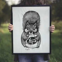 LIGARTI Kunstdruck »Chipseichhörnchen« von LIGARTI | A4, A3 oder A2 | Wandbild | Poster | Kunst – Produktbild 1 von 1