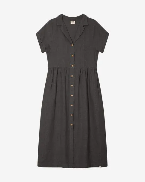 MATONA Matona Midikleid | Collared Dress | aus Leinen, Black, – Produktbild 4 von 4