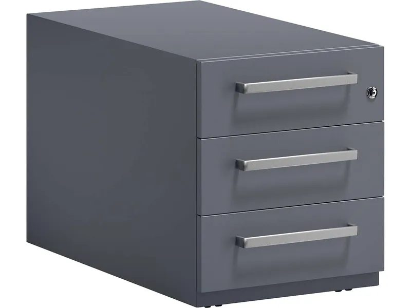 Bisley Bisley Rollcontainer "Note" mit Griff, 3 Schubladen T 77,5 cm anthrazitgrau – Produktbild 1 von 1
