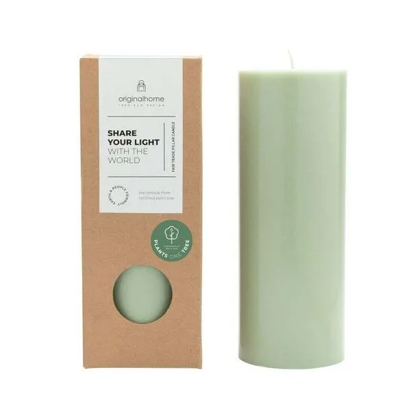 Originalhome Originalhome Geruchsneutrale Stumpenkerze – vegan & fair., Grün, – Produktbild 1 von 4