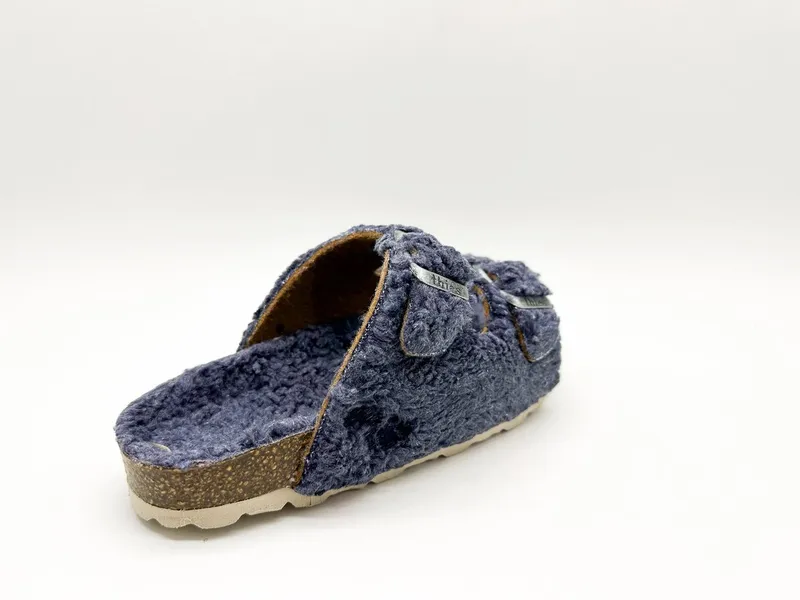 thies thies 1856 ® Kids Organic Teddy Sandal Sandale, Blue grey, – Produktbild 4 von 5