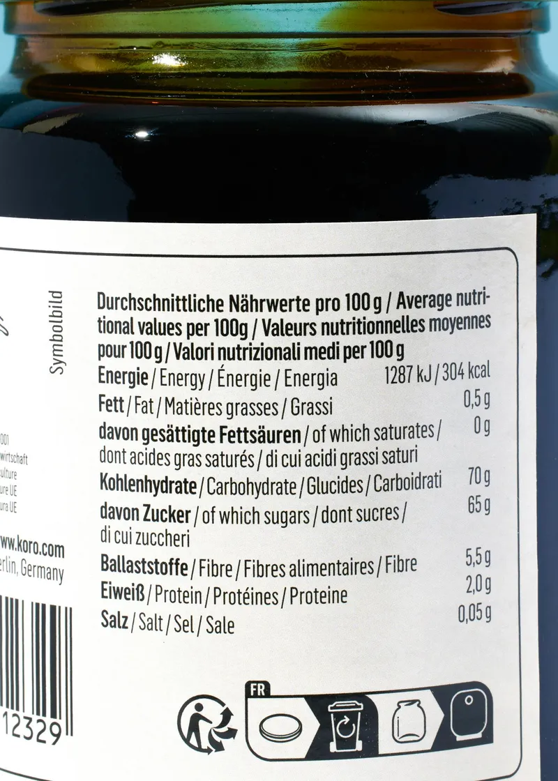 KoRo Bio Zuckerrübensirup 8 x 450 g – Produktbild 5 von 5