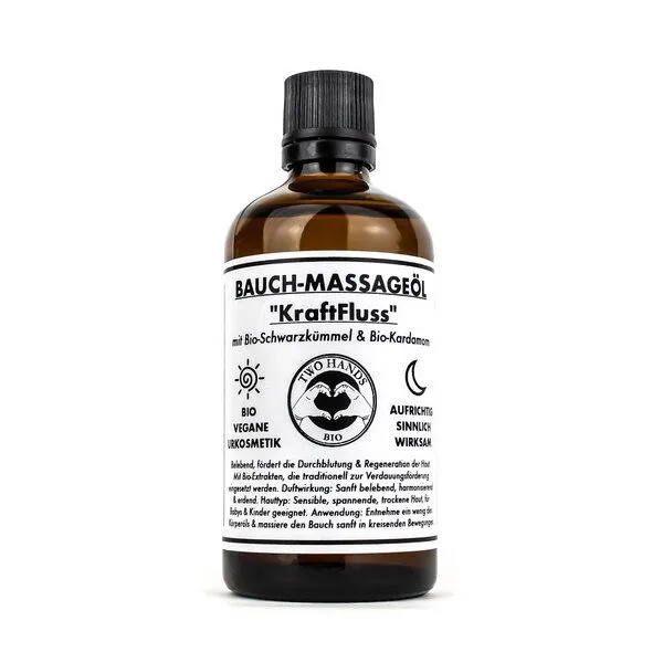 Two Hands BIO Two Hands BIO Bauch-Massageöl „KraftFluss“ mit Bio-Schwarzkümmel & Bio-Kardamom - Bio-Vegan – Produktbild 1 von 1