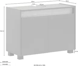 Schildmeyer Waschbeckenunterschrank Cosmo, Waschbeckenunterschrank, Made in Germany, B: 80 cm Solide Verarbeitung - Dieses Produkt ist in Deutschland gefertigt – Produktbild 1 von 1