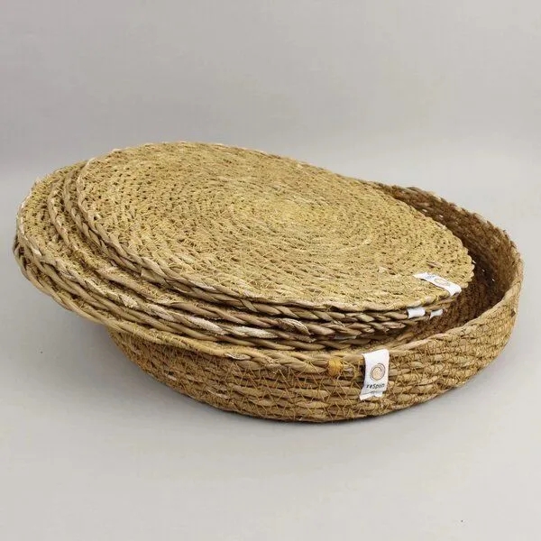 reSpiin reSpiin Seegras-Tischsets mit Halter - 6er-Set, Natur, – Produktbild 3 von 4