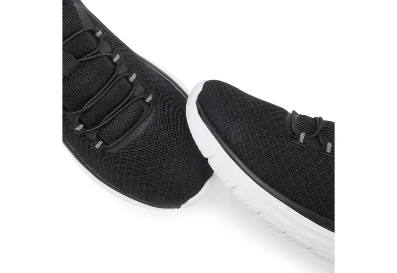 John Devin John Devin Halbschuhe, Freizeitschuhe, Turnschuh, Slip-On-Sneaker Sneaker mit elastischen Bändern für schnelles Reinschlüpfen, Unisex VEGAN, Schwarz, – Produktbild 4 von 5