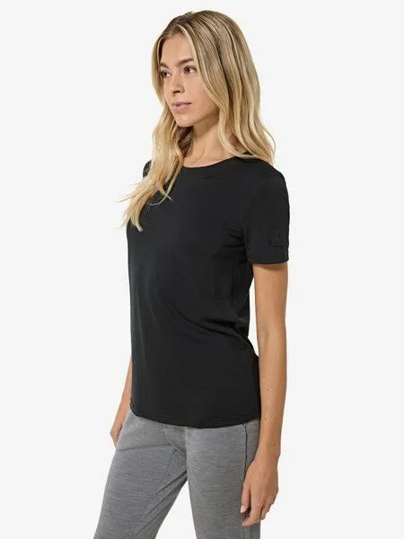 Super.Natural Super.Natural T-Shirt Casual Rib Bio J Tee für Damen, Merino, Jet black, – Produktbild 3 von 4