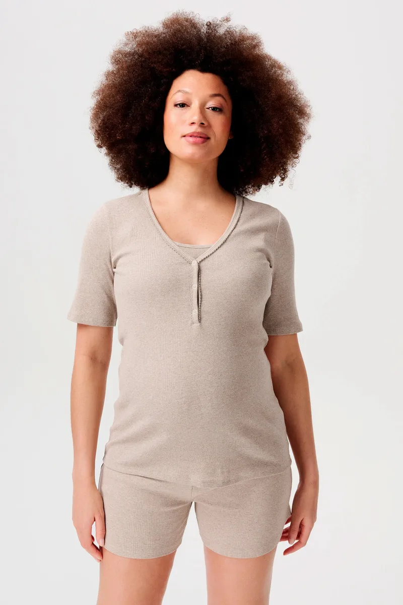 Noppies Maternity Schlafshort Jada, Beige, – Produktbild 1 von 3
