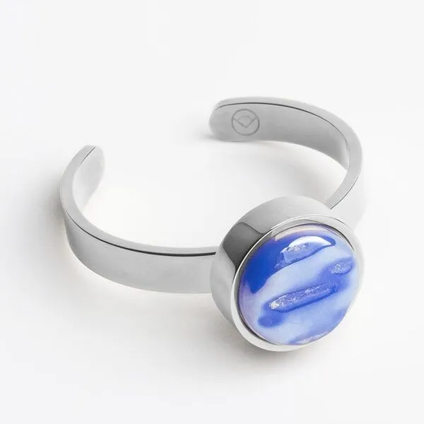 ALEXASCHA ALEXASCHA Größenverstellbarer Ring mit Stein, Saphirblau, – Produktbild 1 von 4