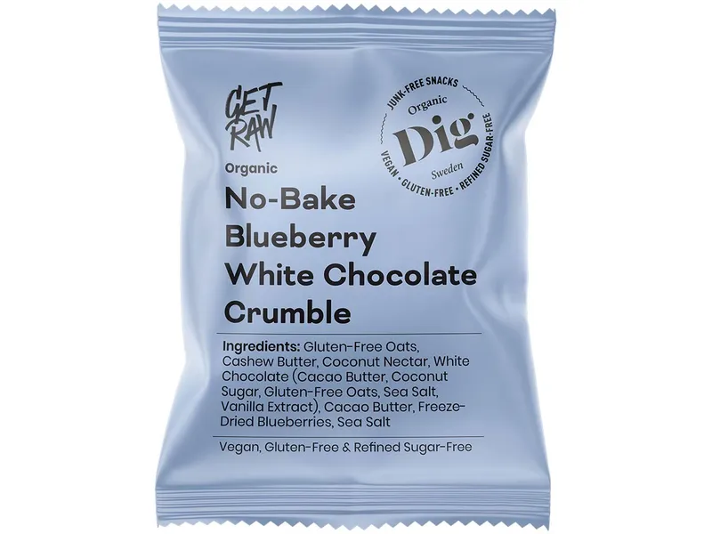 Dig Dig Bio-Snack "Blueberry White Chocolate Crumble", raw, vegan – Produktbild 1 von 1