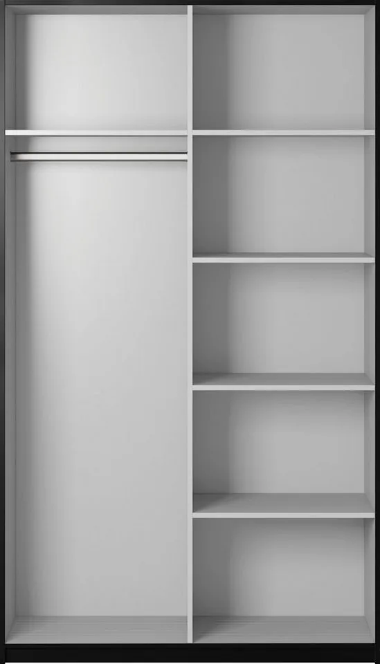Home affaire Schwebetürenschrank Beta Schiebetürenschrank Kleiderschrank Wäscheschrank mit Spiegel, INKLUSIVE kompletter Innenausstattung, Metallgriffe, Schwarz, – Produktbild 5 von 5